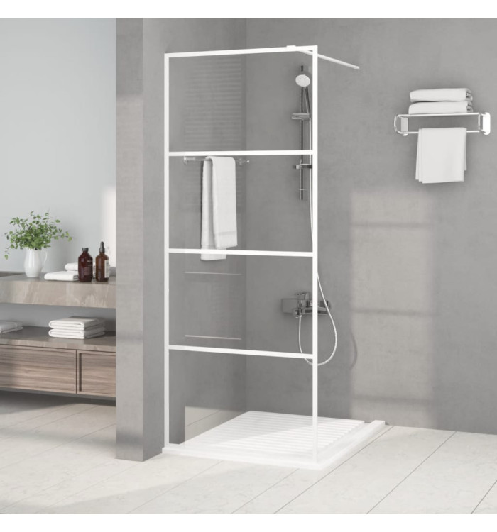 Paroi de douche Blanc 80x195 cm Verre ESG transparent | Mobilier & Déco