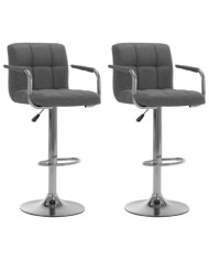 Chaises de bar lot de 2 gris clair tissu | Mobilier & Déco