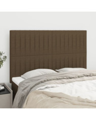 Têtes de lit 4 pcs Marron foncé 72x5x78/88 cm Tissu | Mobilier & Déco
