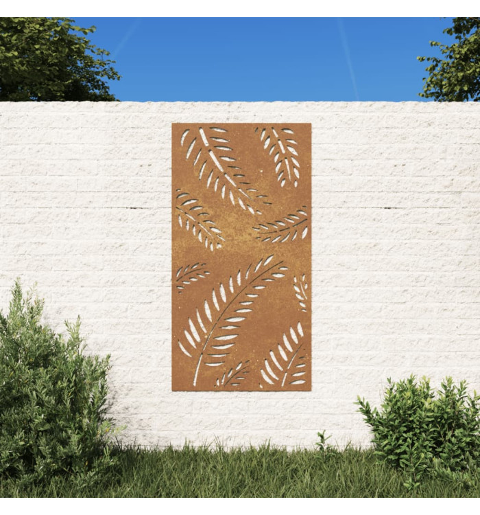 Décoration murale jardin 105x55 cm acier corten design feuille | Mobilier & Déco