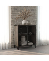 Armoire de rangement Gris 72x36x82 cm Métal et MDF | Mobilier & Déco