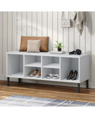 Étagère à chaussures pieds en métal Blanc 106x35x45cm Bois OSLO | Mobilier & Déco