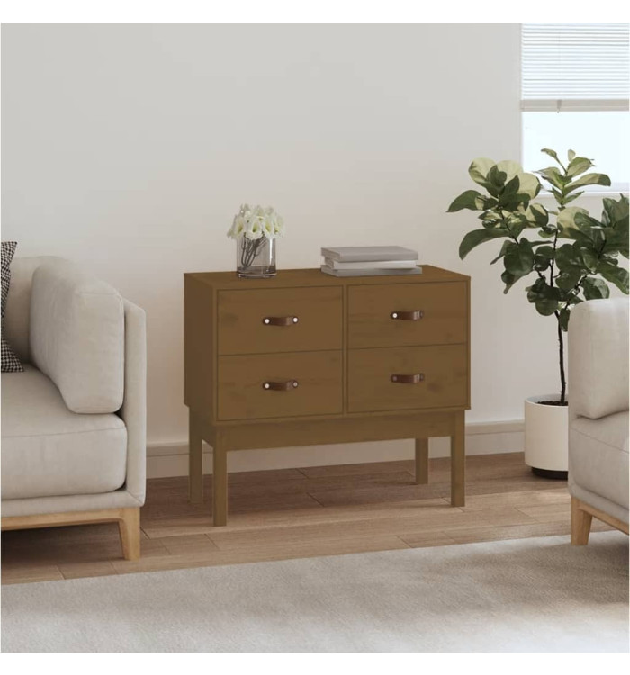 Armoire console Marron miel 90x40x78 cm Bois de pin solide | Mobilier & Déco