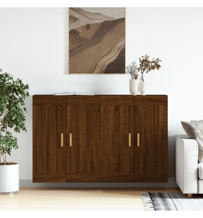 Armoires murales 2 pcs chêne marron bois d'ingénierie | Mobilier & Déco