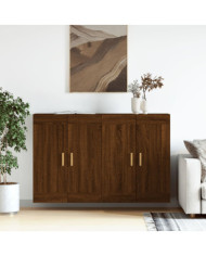 Armoires murales 2 pcs chêne marron bois d'ingénierie | Mobilier & Déco