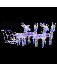 Décoration de Noël Rennes et traîneau 280x28x55 cm Acrylique | Mobilier & Déco