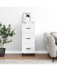 Buffet Blanc brillant 34,5x34x90 cm Bois d'ingénierie | Mobilier & Déco