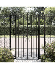 Portail de jardin noir 121x8x180 cm fer forgé | Mobilier & Déco