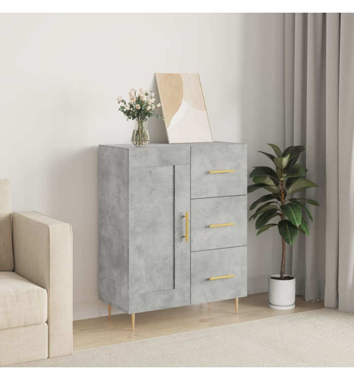 Buffet gris béton 69,5x34x90 cm bois d'ingénierie | Mobilier & Déco