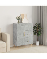 Buffet gris béton 69,5x34x90 cm bois d'ingénierie | Mobilier & Déco