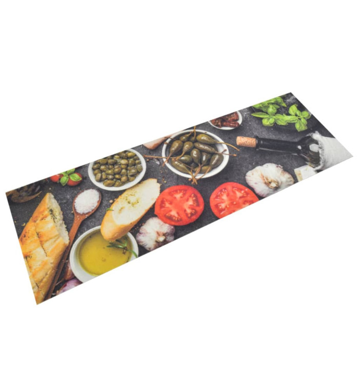 Tapis de cuisine lavable impression vin dîner 60x180 cm velours | Mobilier & Déco