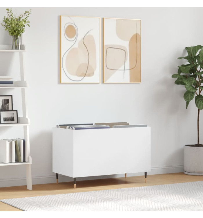 Armoire à disques blanc 74,5x38x48 cm bois d'ingénierie | Mobilier & Déco