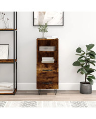 Buffet Chêne fumé 34,5x34x90 cm Bois d'ingénierie | Mobilier & Déco