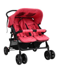 Poussette à deux places Rouge Acier | Mobilier & Déco