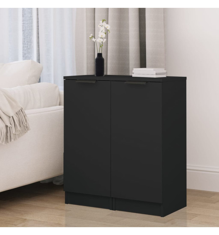 Buffets 2 pcs noir 30x30x70 cm bois d'ingénierie | Mobilier & Déco