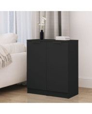 Buffets 2 pcs noir 30x30x70 cm bois d'ingénierie | Mobilier & Déco