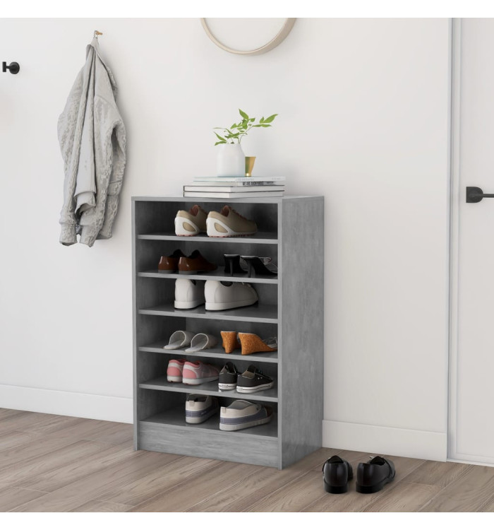 Armoire à chaussures Gris béton 60x35x92 cm Bois d’ingénierie | Mobilier & Déco