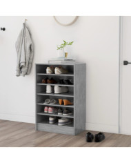 Armoire à chaussures Gris béton 60x35x92 cm Bois d’ingénierie | Mobilier & Déco