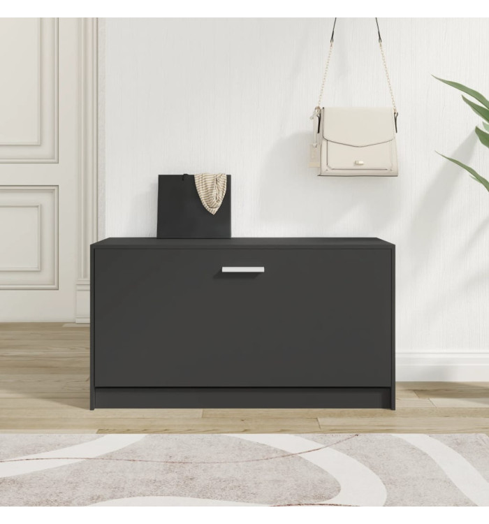Banc à chaussures Noir 80x24x45 cm Bois d'ingénierie | Mobilier & Déco