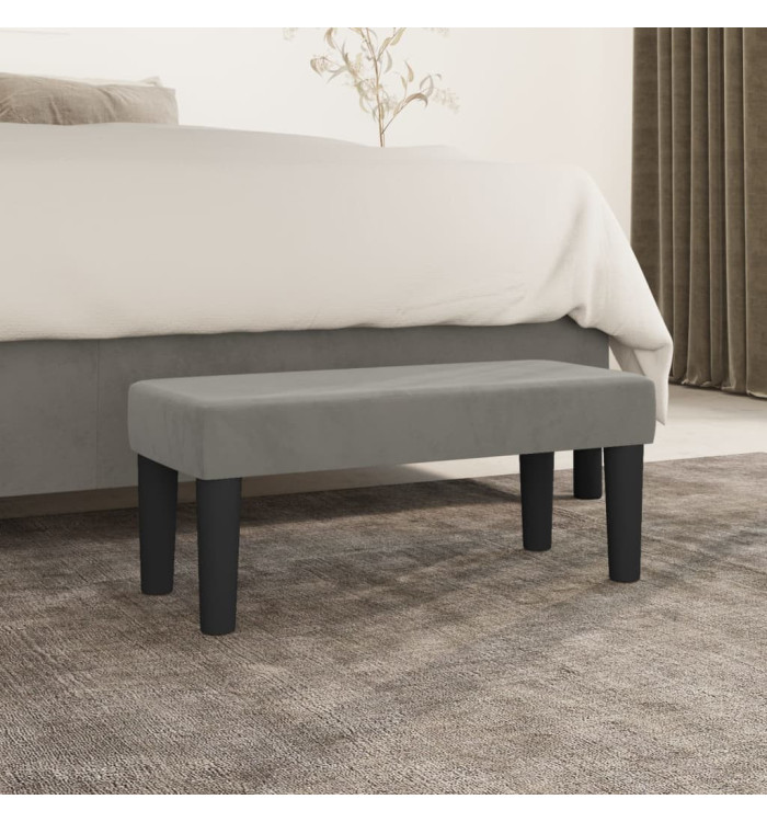 Banc Gris clair 70x30x30 cm Velours | Mobilier & Déco