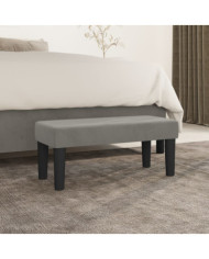 Banc Gris clair 70x30x30 cm Velours | Mobilier & Déco