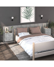 Tables de chevet murales 2 pcs Gris béton | Mobilier & Déco