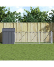 Niche pour chien avec toit anthracite acier galvanisé | Mobilier & Déco