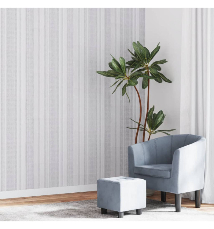 Papier peint 3D motif de rayures gris 10x0,53 m non tissé | Mobilier & Déco
