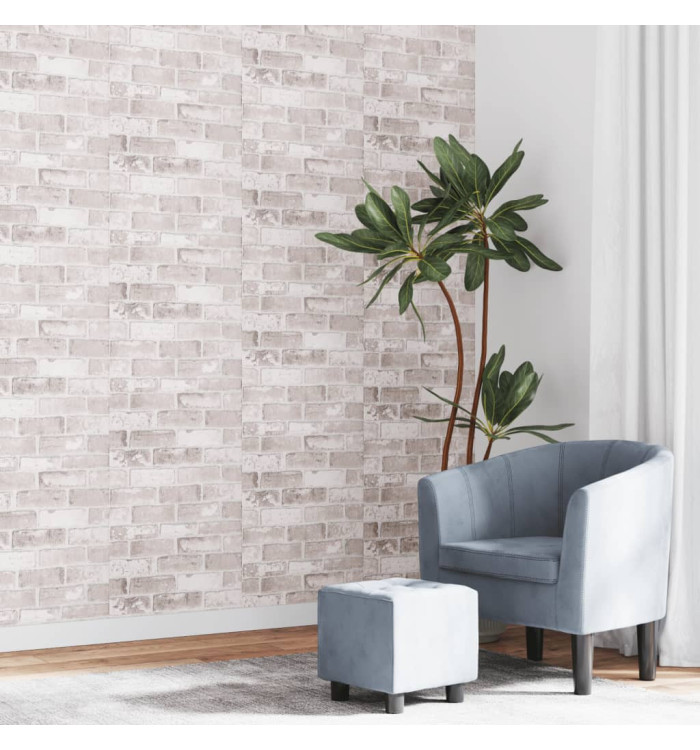 Papier peint 3D motif de brique gris 10x0,53 m non tissé | Mobilier & Déco