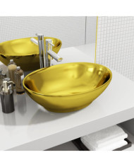 Lavabo 40 x 33 x 13,5 cm Céramique Doré | Mobilier & Déco