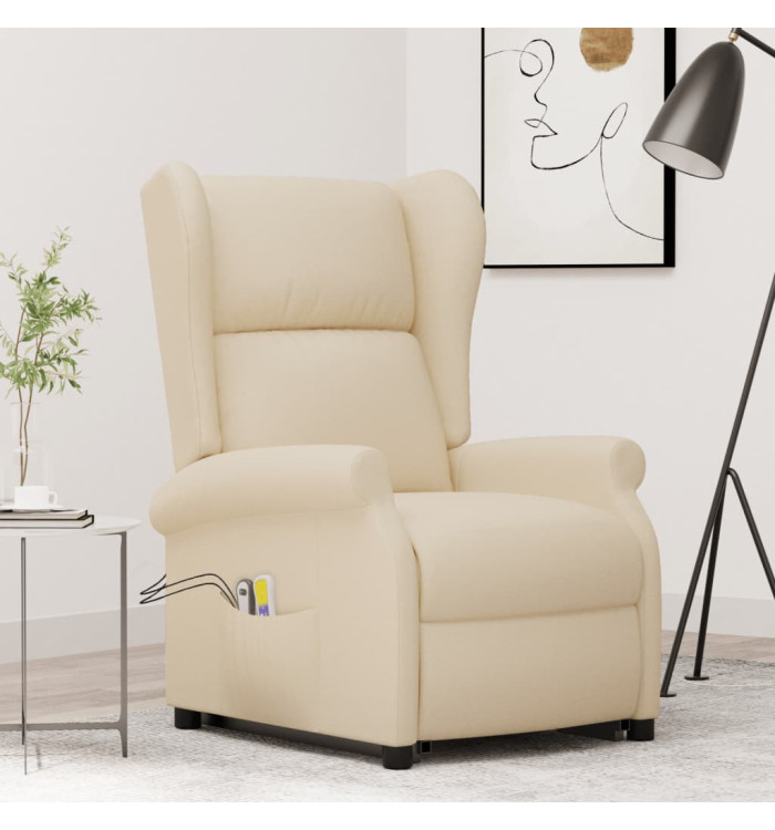 Fauteuil de massage Crème Tissu | Mobilier & Déco