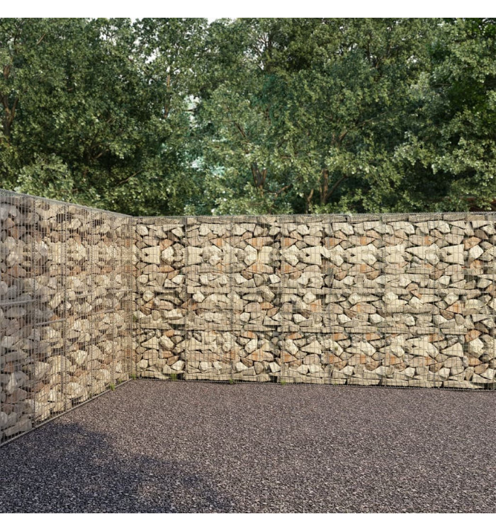 Mur à gabion avec couvercles Acier galvanisé 900x50x200 cm | Mobilier & Déco
