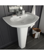 Vasque autoportant avec socle Céramique Blanc 650x520x200 mm | Mobilier & Déco