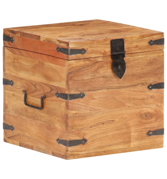 Coffre 40x40x40 cm bois d'acacia solide | Mobilier & Déco