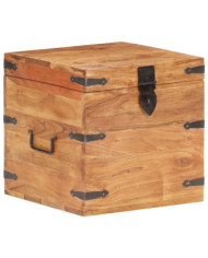 Coffre 40x40x40 cm bois d'acacia solide | Mobilier & Déco