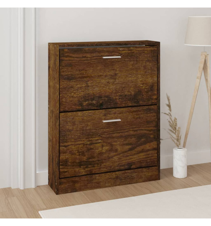 Armoire à chaussures Chêne fumé 59x17x81 cm Bois d'ingénierie | Mobilier & Déco