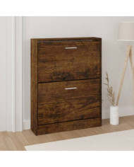 Armoire à chaussures Chêne fumé 59x17x81 cm Bois d'ingénierie | Mobilier & Déco