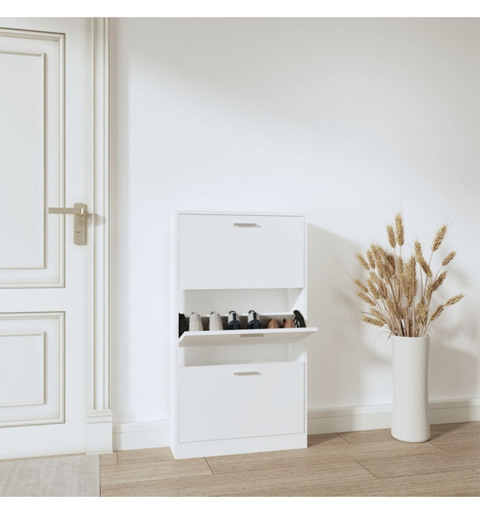 Armoire à chaussures Blanc 59x17x108 cm Bois d'ingénierie | Mobilier & Déco