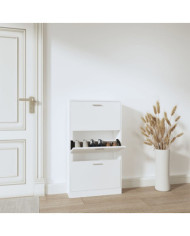 Armoire à chaussures Blanc 59x17x108 cm Bois d'ingénierie | Mobilier & Déco