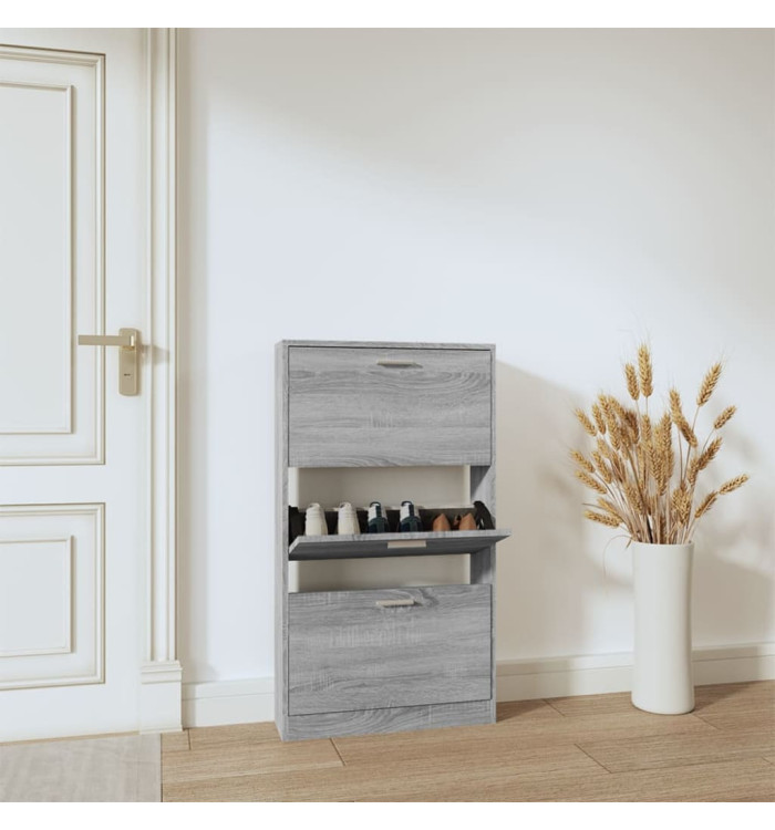 Armoire à chaussures Sonoma gris 59x17x108 cm Bois d'ingénierie | Mobilier & Déco