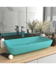 Lavabo de luxe rectangulaire Vert clair mat 71x38 cm Céramique | Mobilier & Déco