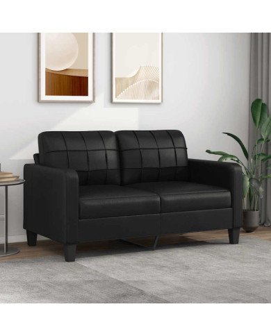 Canapé à 2 places Noir 140 cm Similicuir | Mobilier & Déco