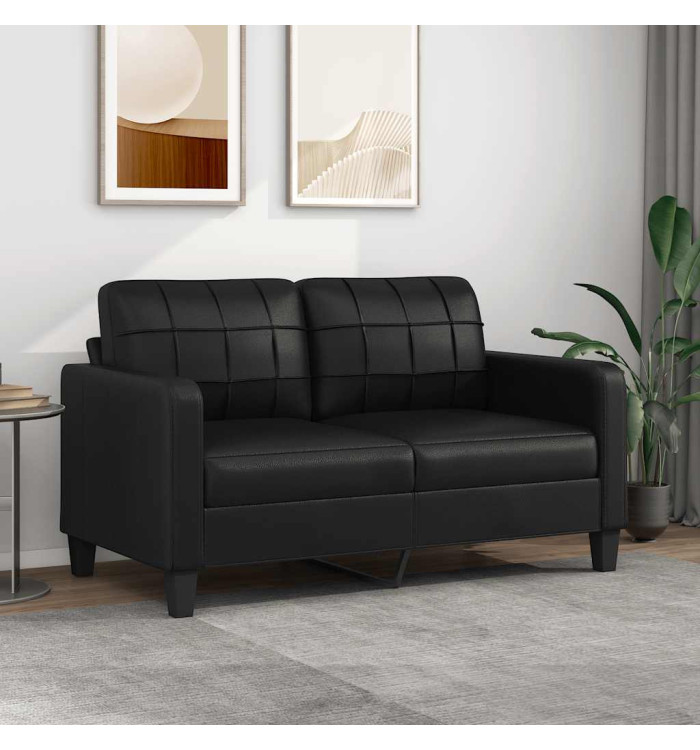Canapé à 2 places Noir 140 cm Similicuir | Mobilier & Déco