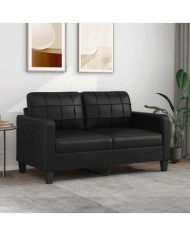 Canapé à 2 places Noir 140 cm Similicuir | Mobilier & Déco