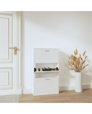 Armoire à chaussure Blanc brillant 59x17x108 cm Bois ingénierie | Mobilier & Déco