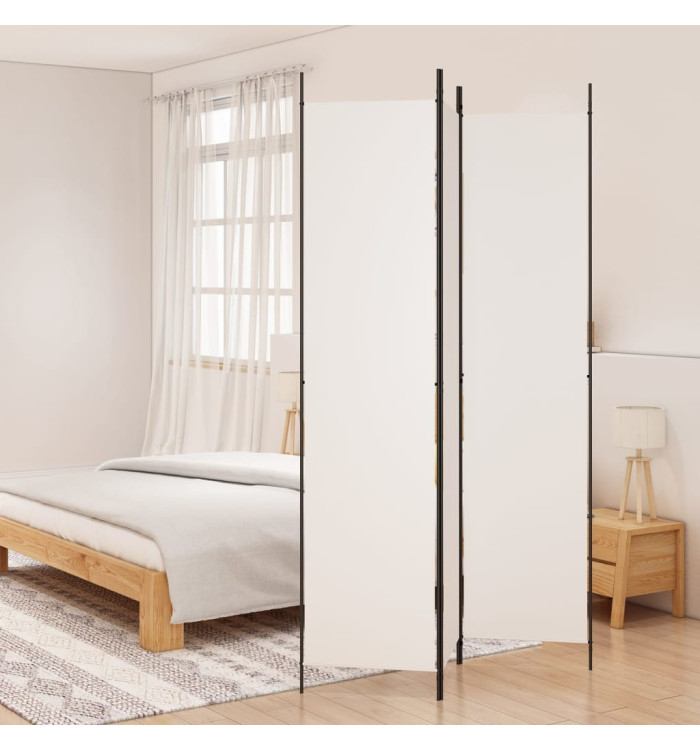 Cloison de séparation 3 panneaux Blanc 150x220 cm Tissu | Mobilier & Déco