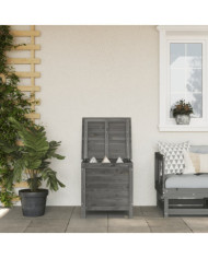 Boîte de rangement de jardin anthracite bois massif de sapin | Mobilier & Déco