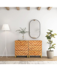 Armoires latérales 2 pcs marron et noir 60x33,5x75 cm | Mobilier & Déco