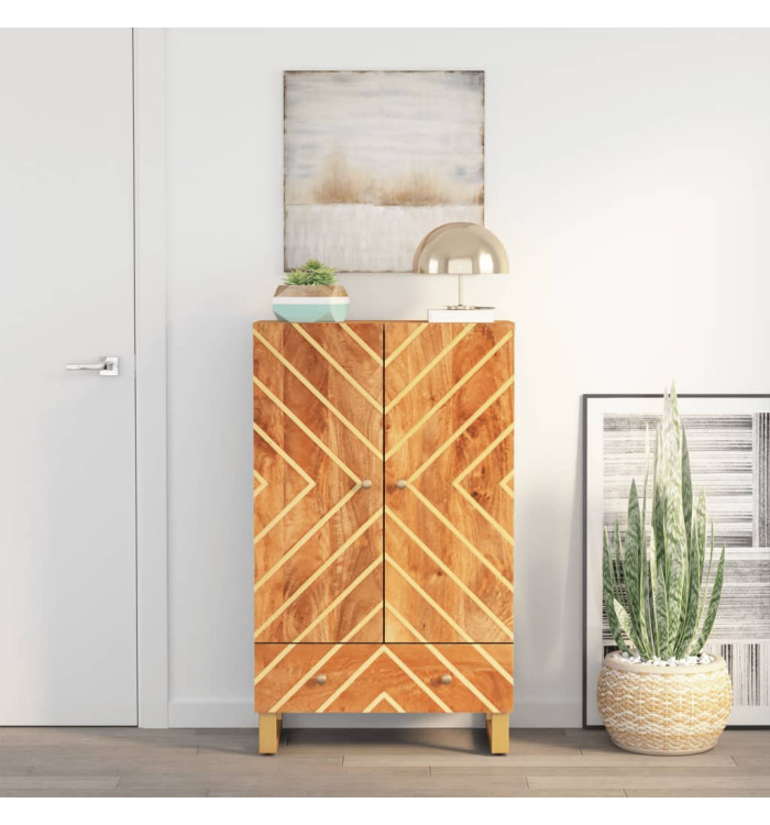 Buffet marron et noir 60x33,5x100 cm bois massif de manguier | Mobilier & Déco