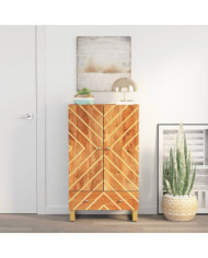 Buffet marron et noir 60x33,5x100 cm bois massif de manguier | Mobilier & Déco